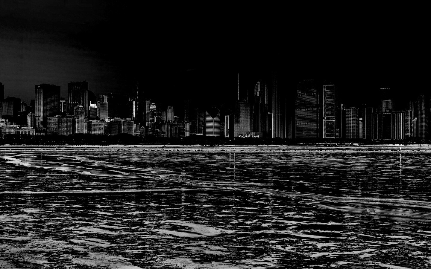 Зима в мегаполисе обои