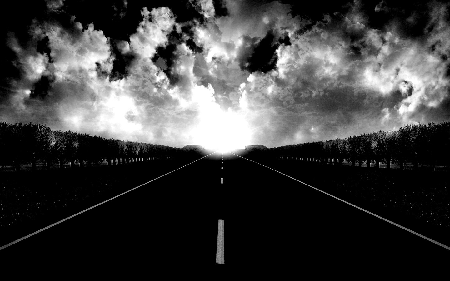 Дорога на закат обои