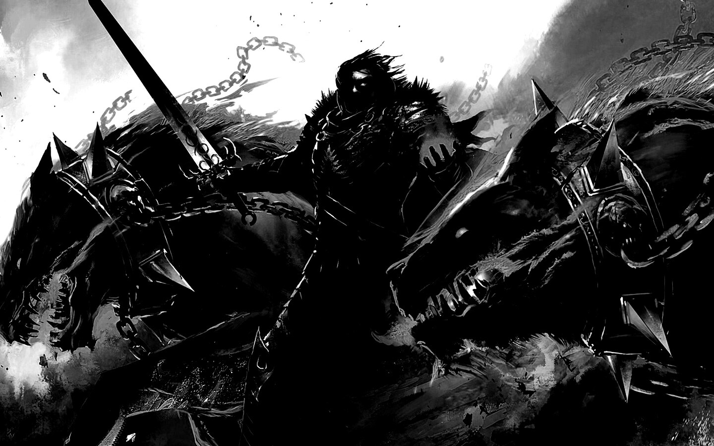 Темный рыцарь и гончие смерти обои