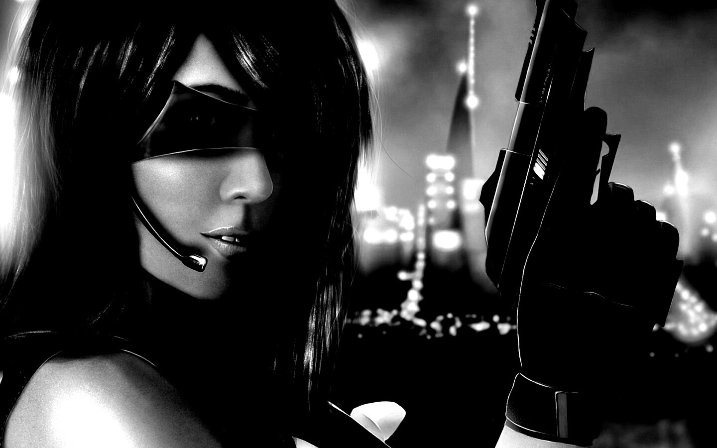 Девушка из будущего с пистолетом обои