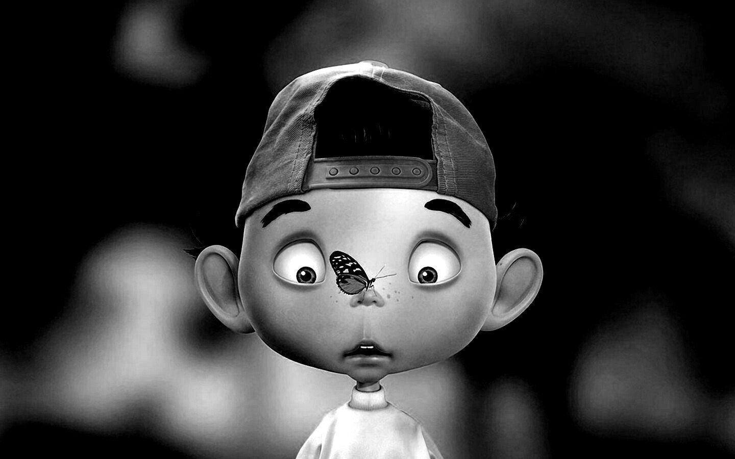 Бабочка на носу обои