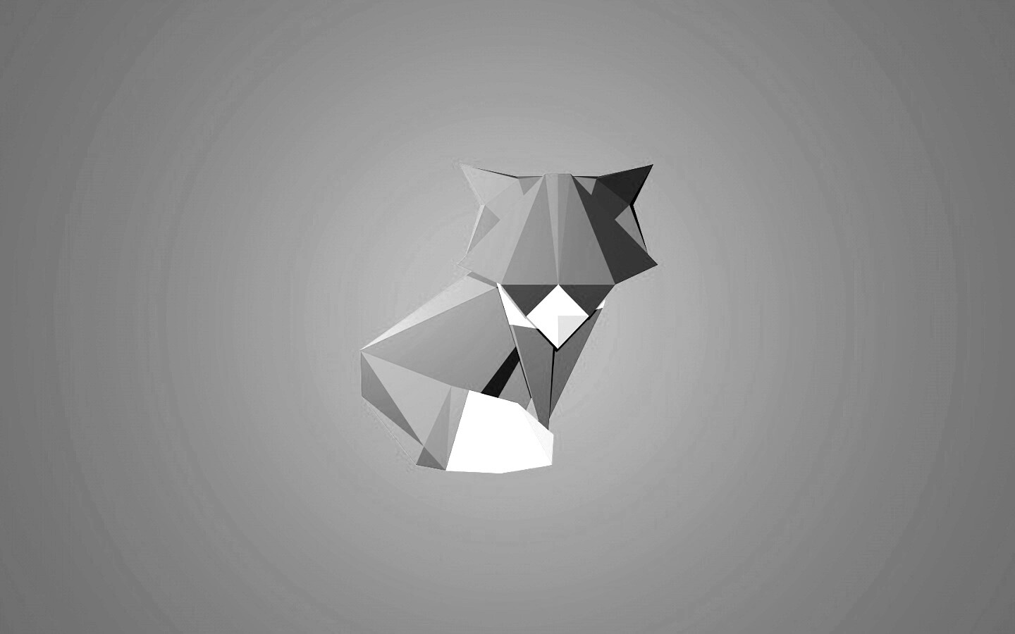 Origami fox обои