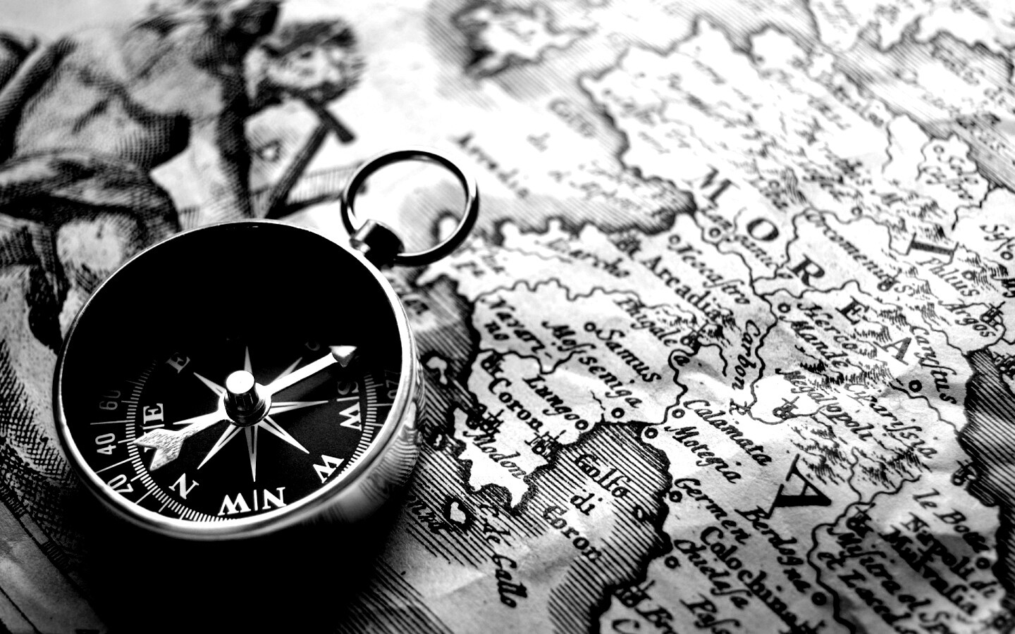 Компас и карта обои
