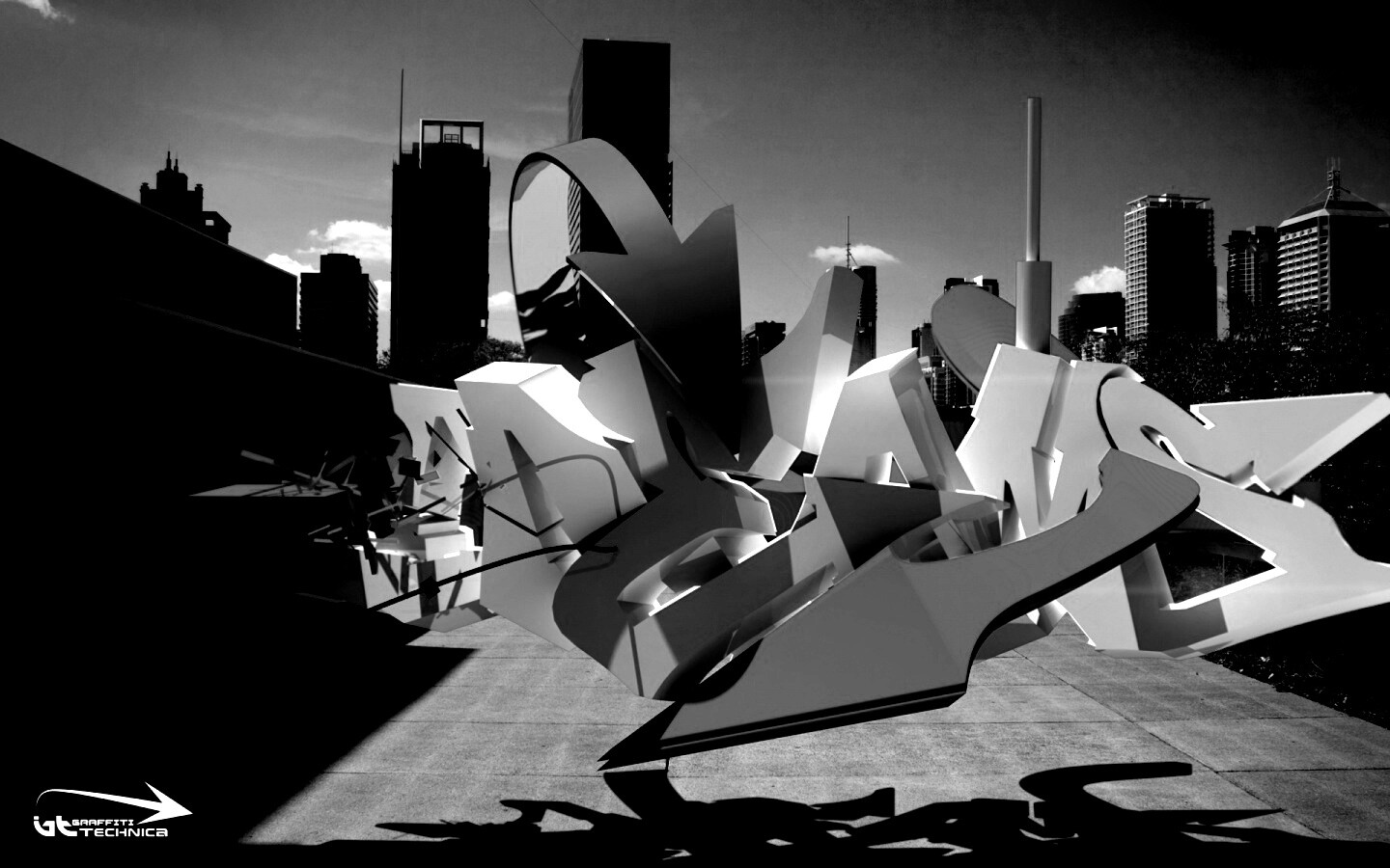 Трехмерное граффити обои