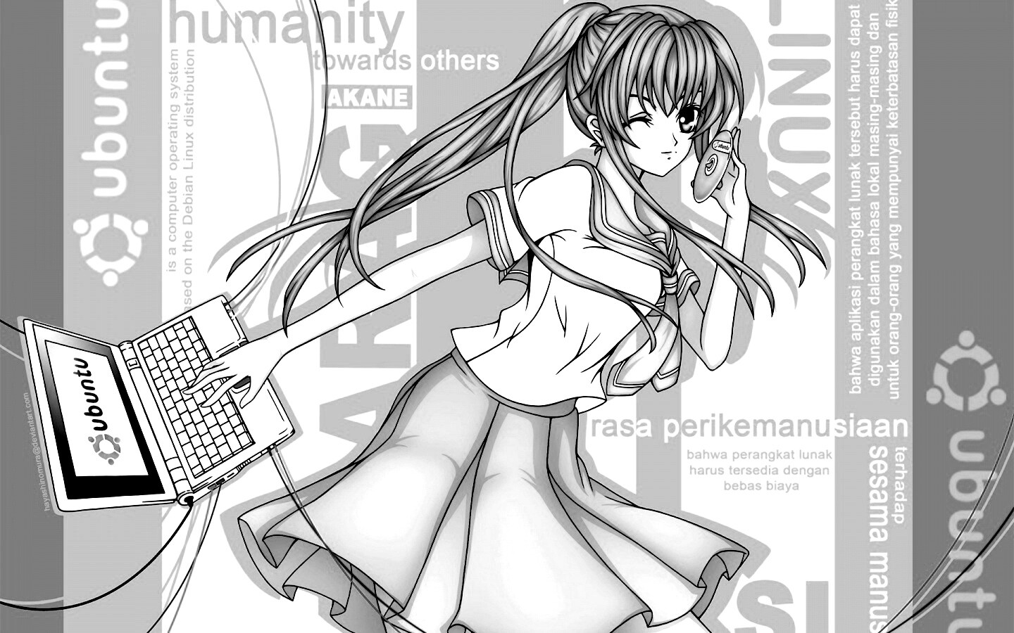 Ubuntu  в аниме обои