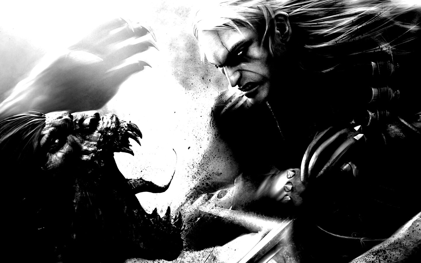 Ведьмак против  стрыги обои