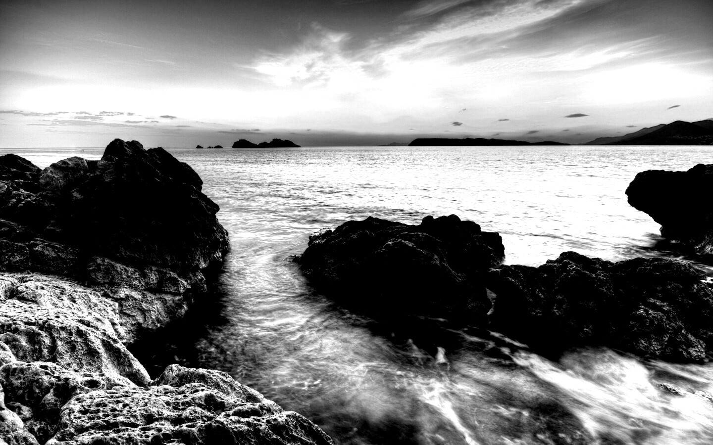 Закат на море обои