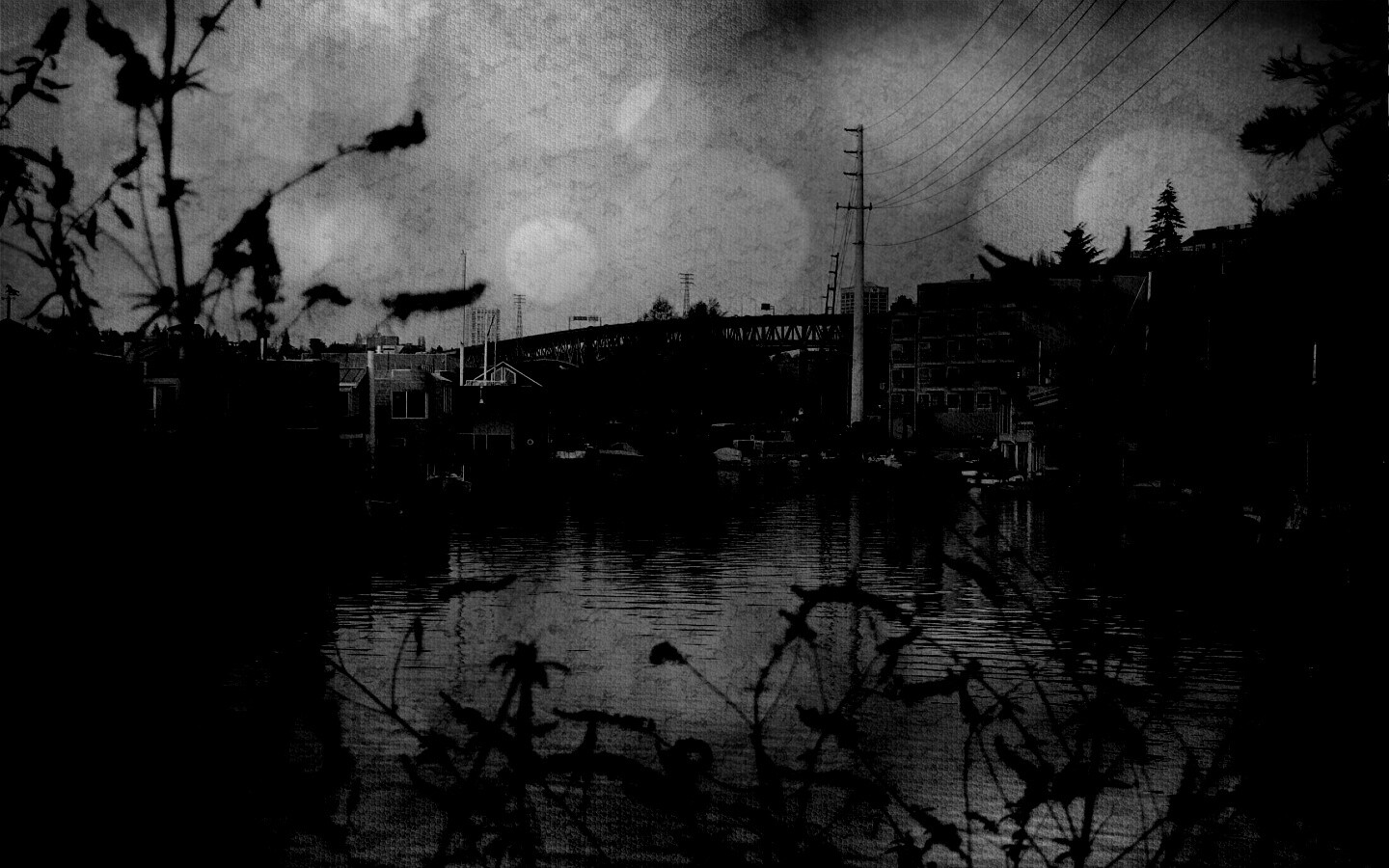 Городок на реке обои