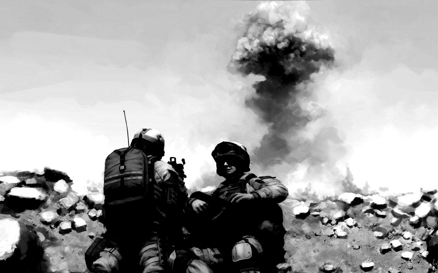 Солдаты в пустыне обои