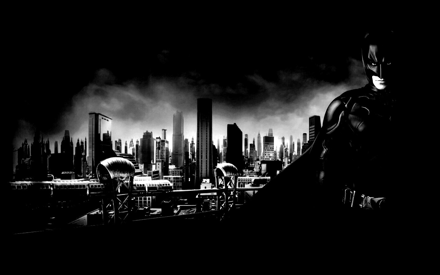 Бэтман над Готамом обои