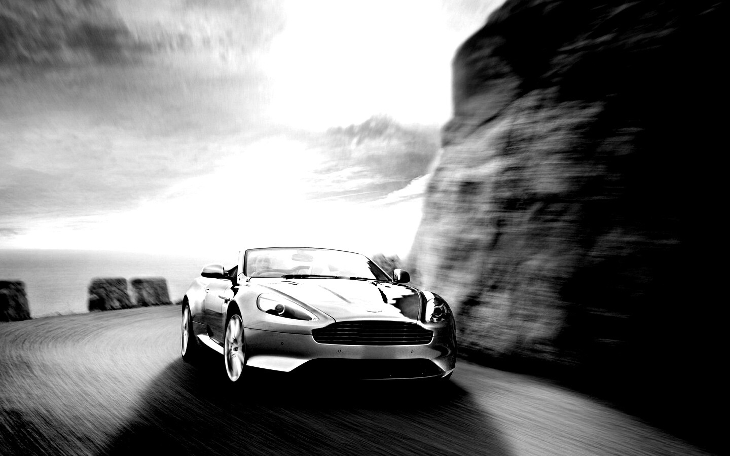 Aston Martin на повороте обои