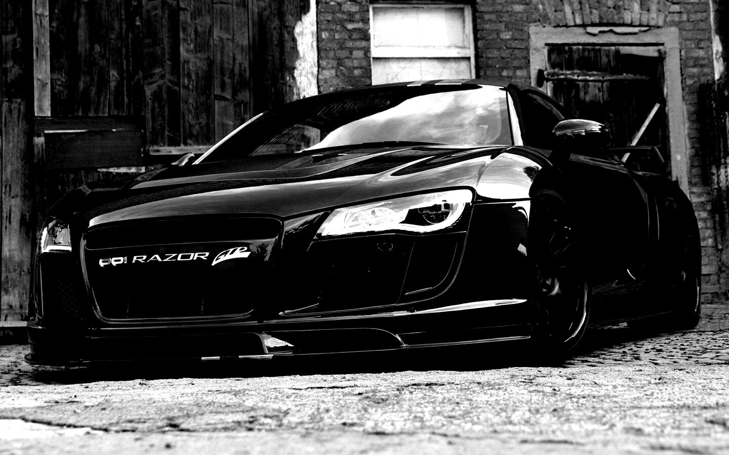 Черная Audi R8 обои