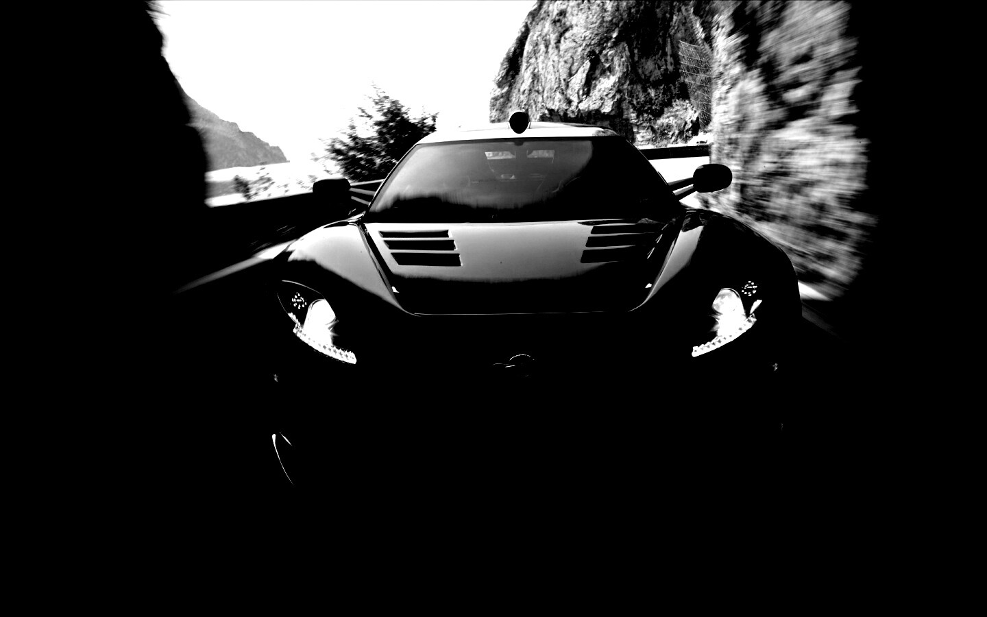 Машина въезжает в тоннель обои