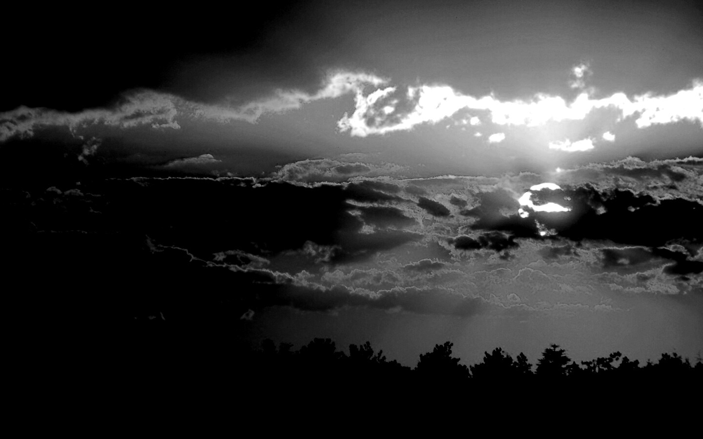 Ярко-оранжевое закатное небо обои