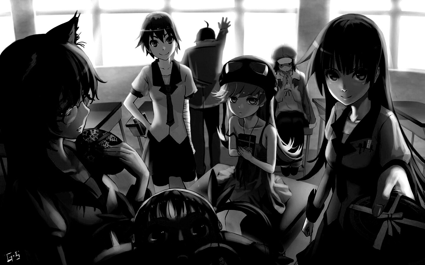 Девушки из Bakemonogatari обои