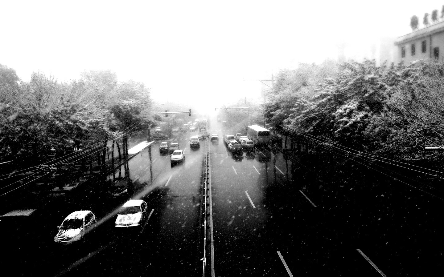 Снегопад в токио обои