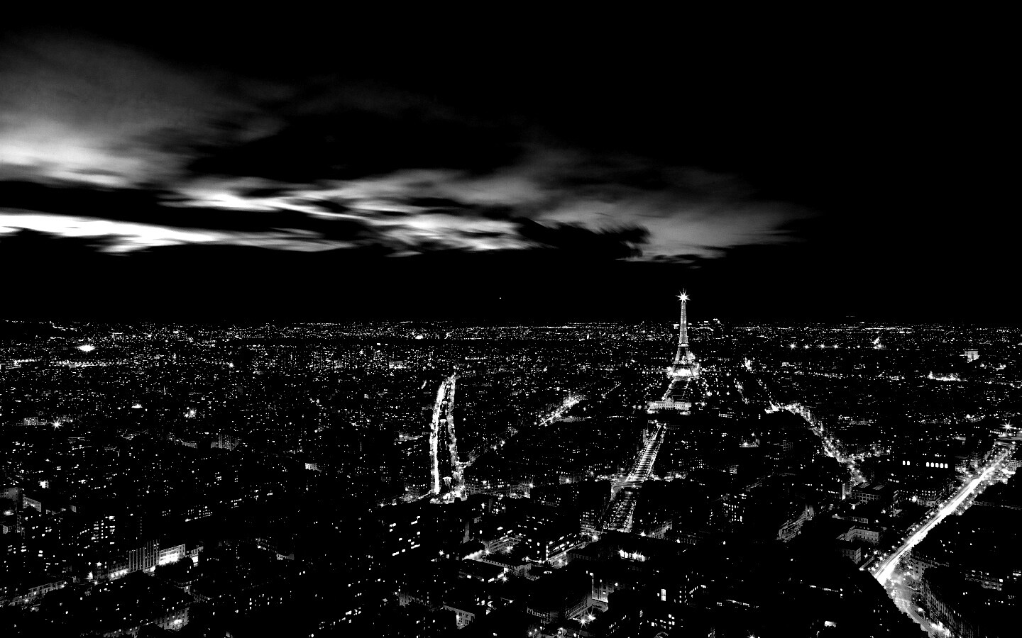 Вид на ночной Париж обои