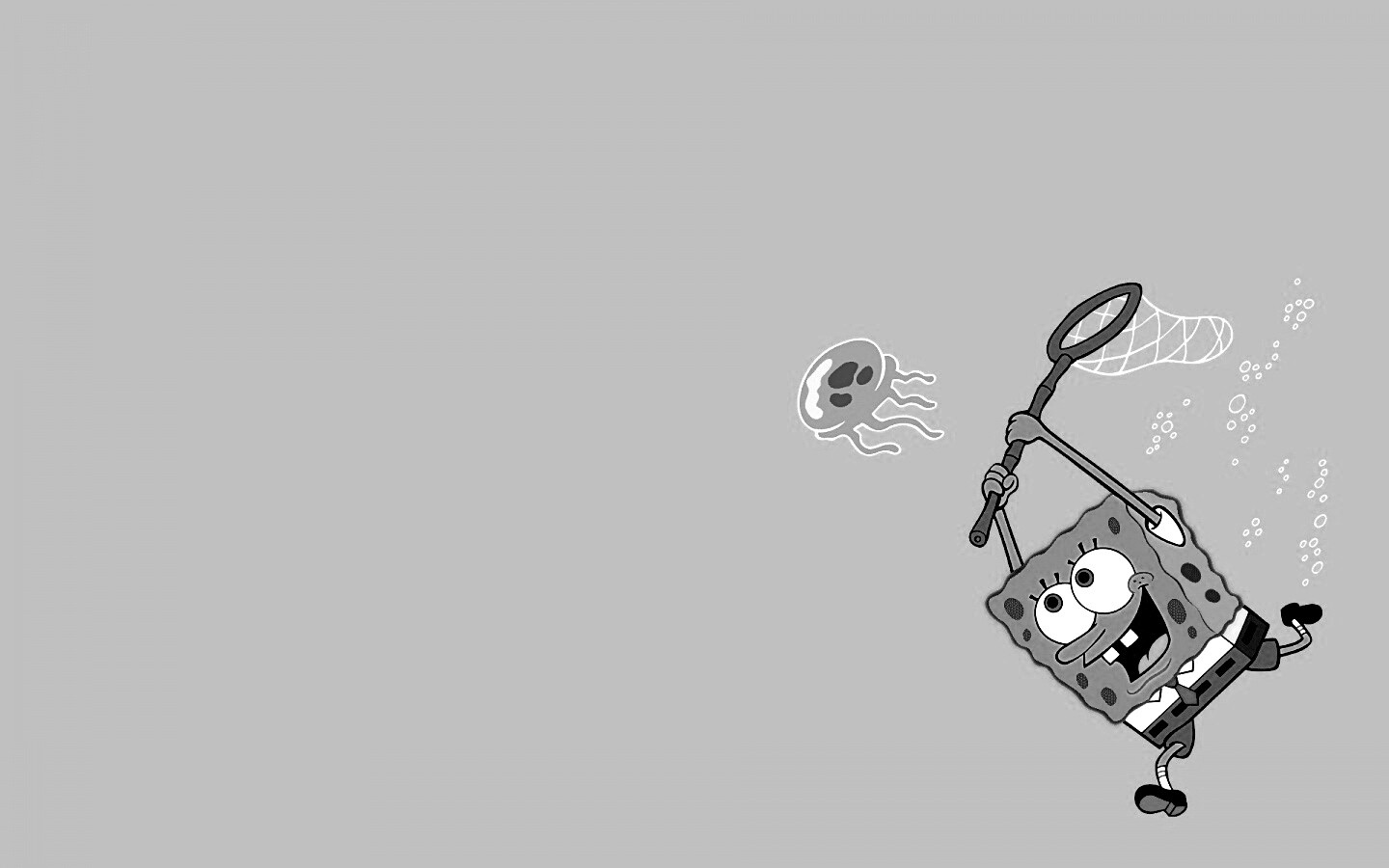 Губка Боб гонится за медузой обои