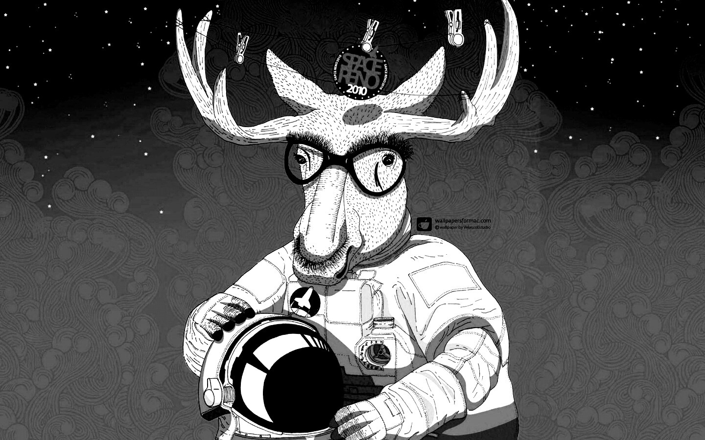 Лось в очках обои