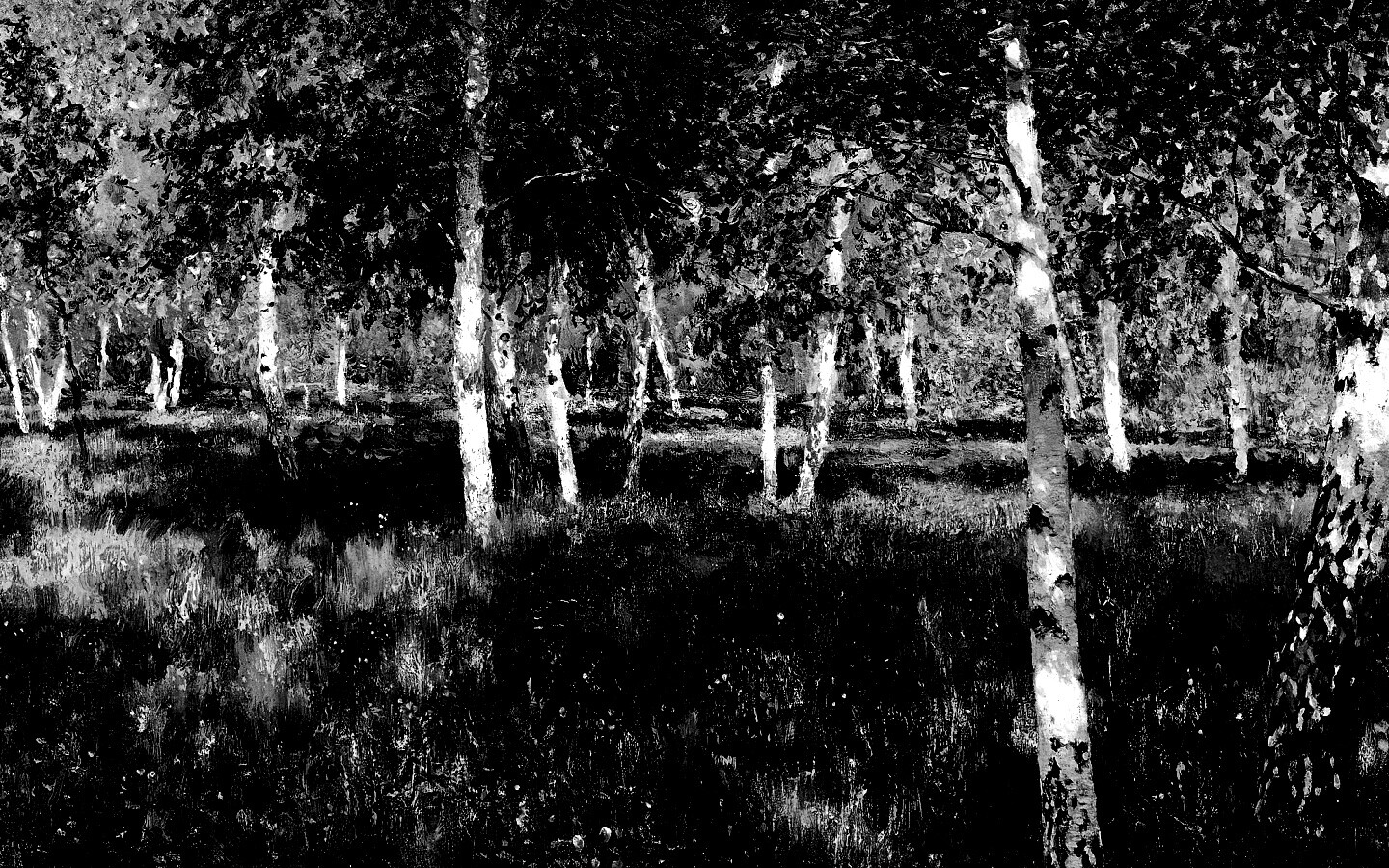 Левитан "Берёзовая роща" обои