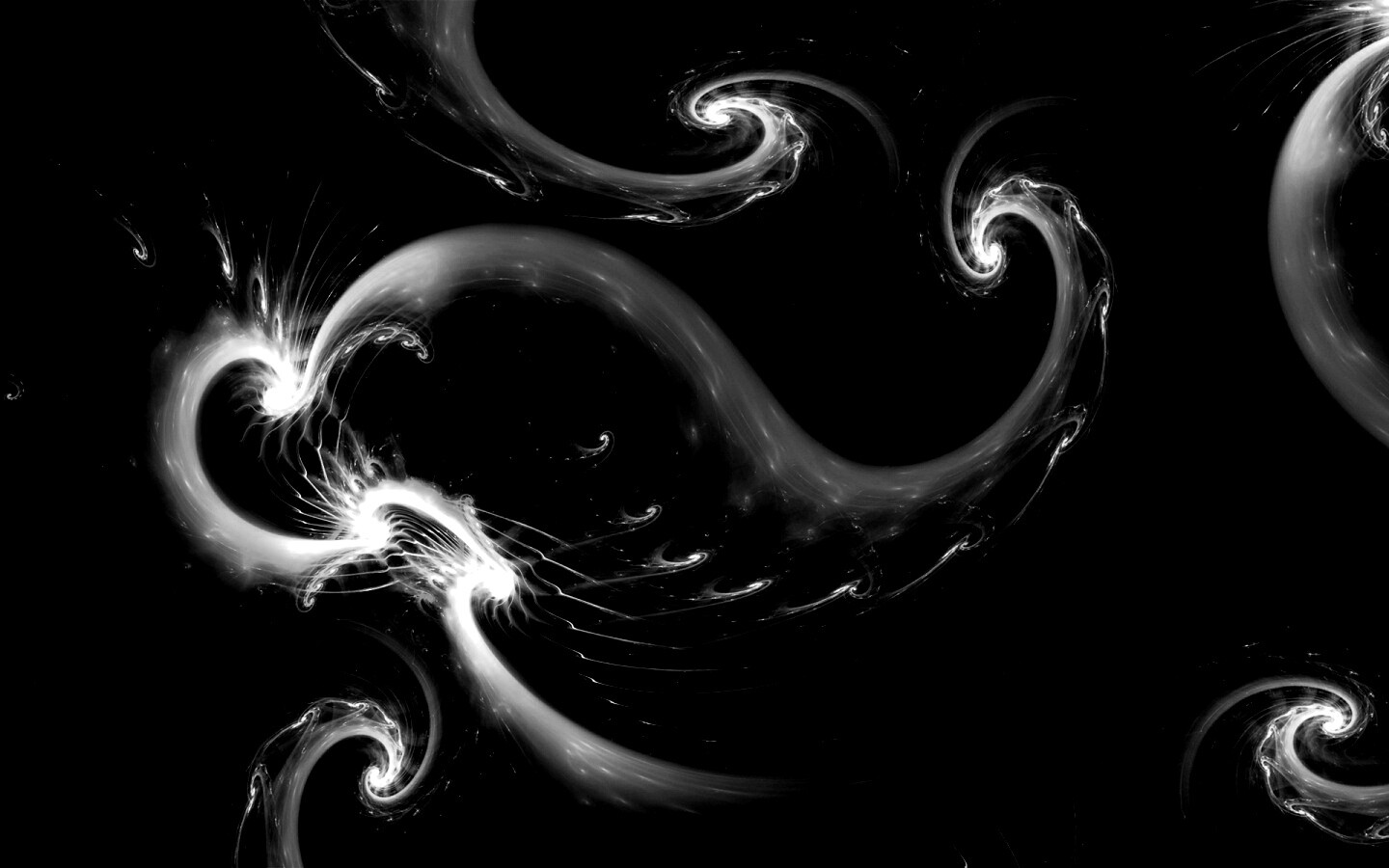 Спиральные абстрактные фракталы зеленого цвета обои