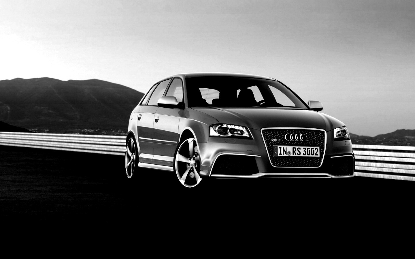 Красная Audi RS3 спереди обои