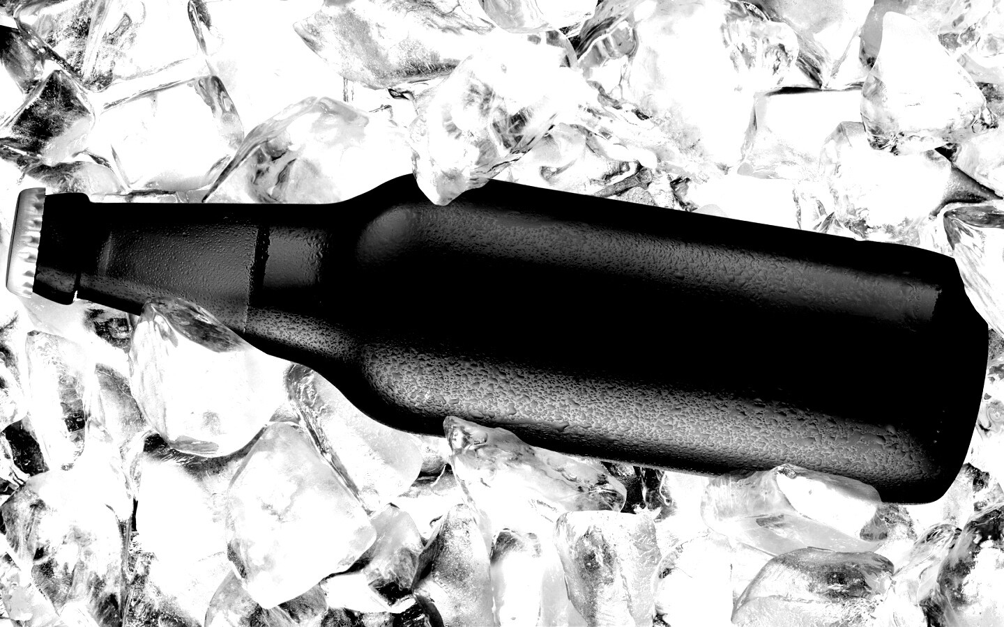 Бутылка пива во льду обои