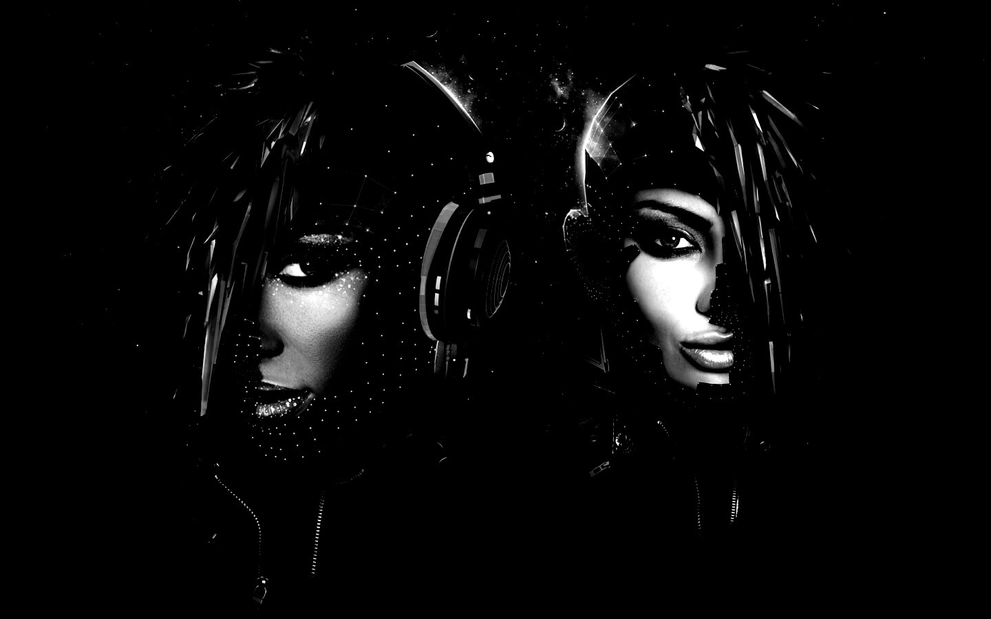 Кристаллические девушки из компьютерного мира обои