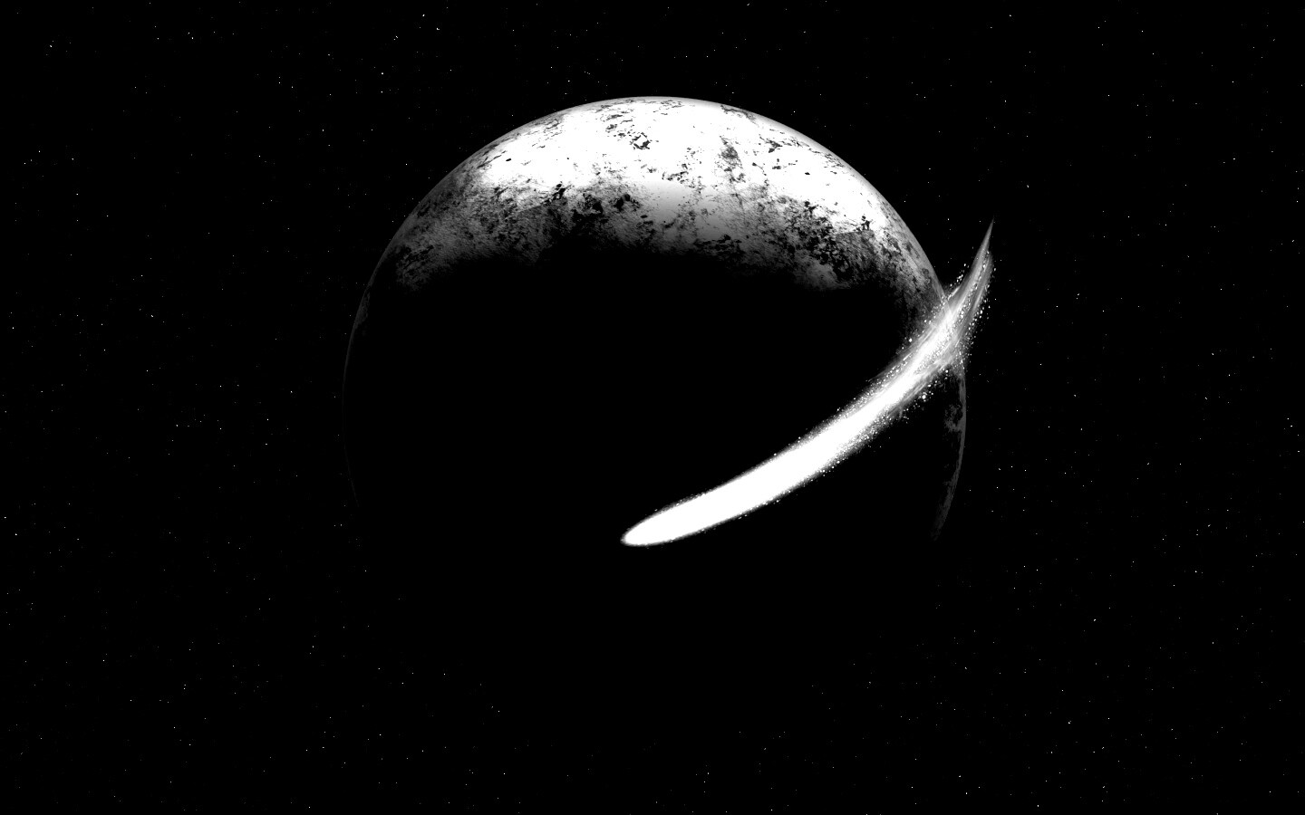 Комента облетает планету обои