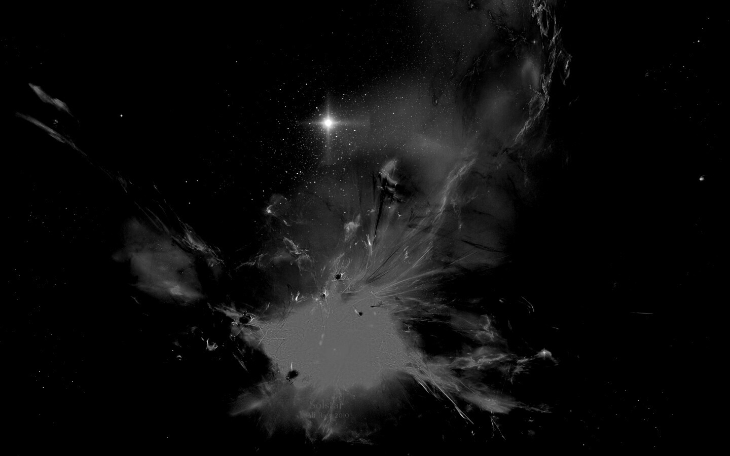 Туманность в красно-жёлтых тонах обои