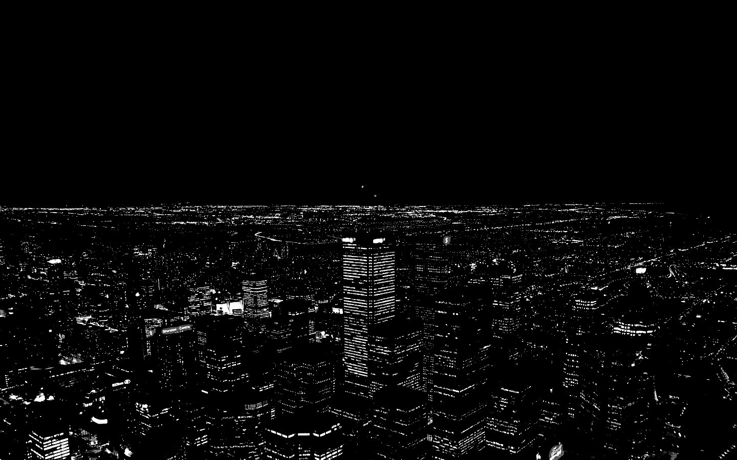 Вид на здания ночного города обои