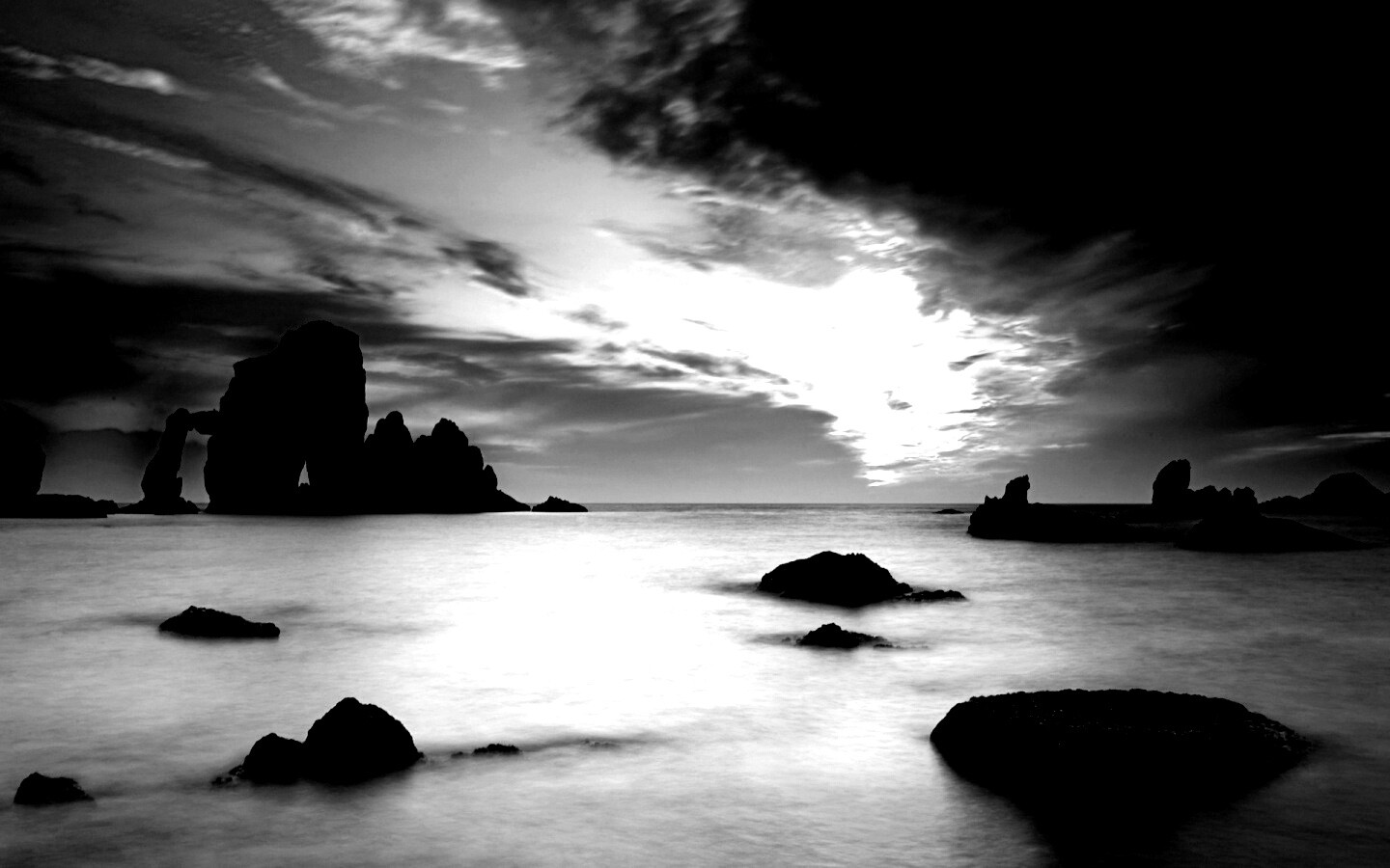 Закат на море обои