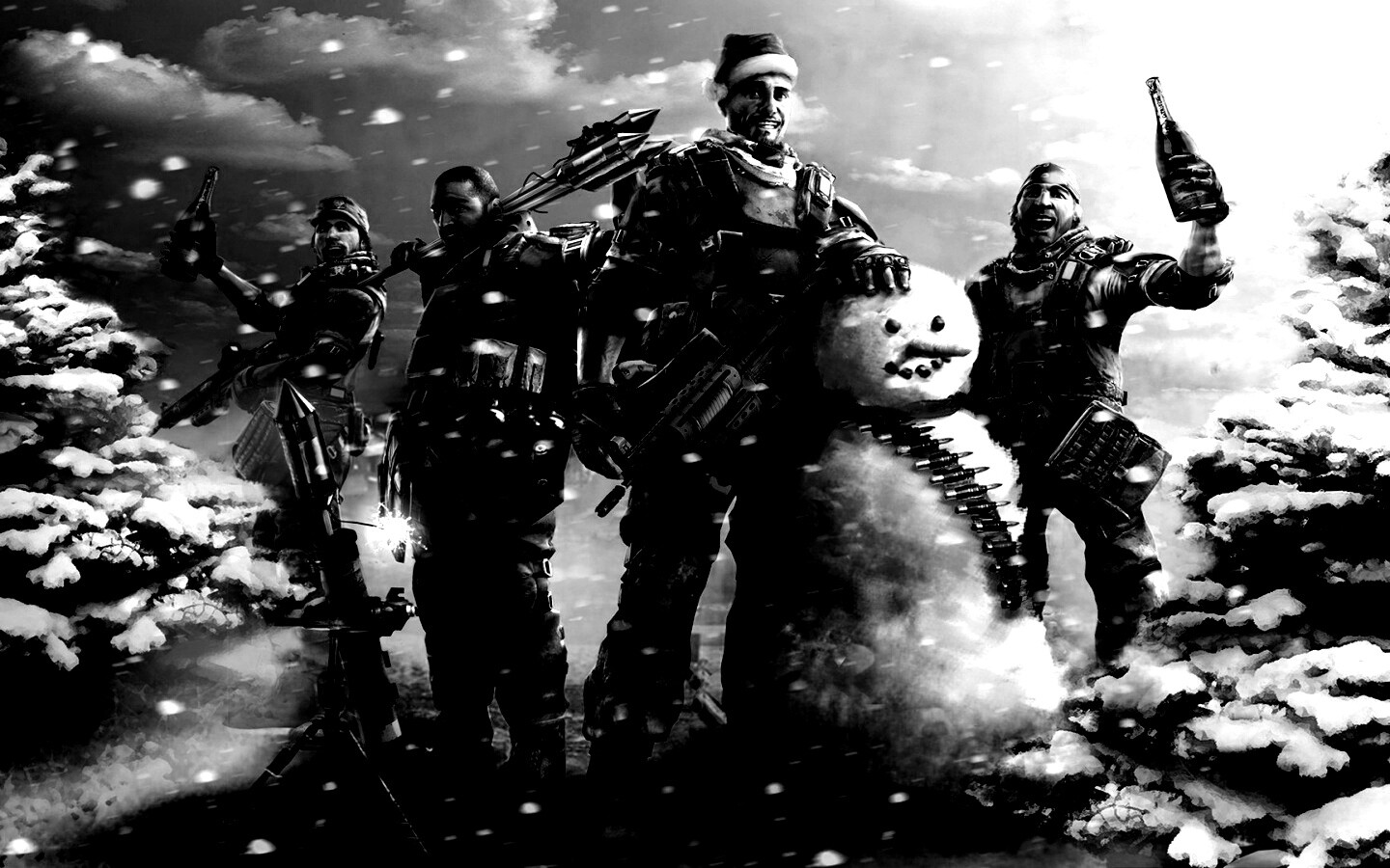 Новый год в шутере обои