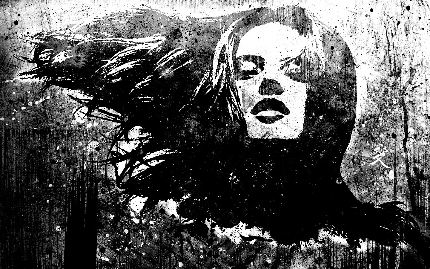 Стильный коллаж с девушкой обои