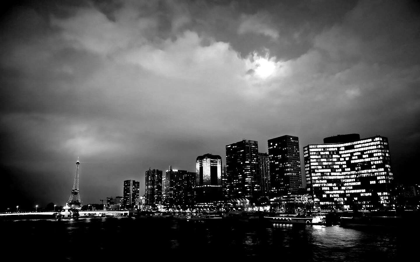 Вид на ночной Париж обои