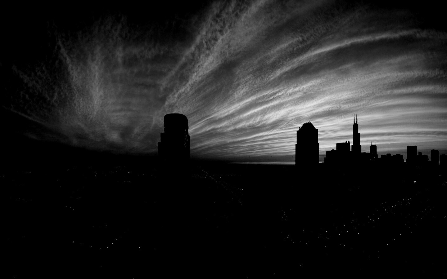 Сумерки в городе обои