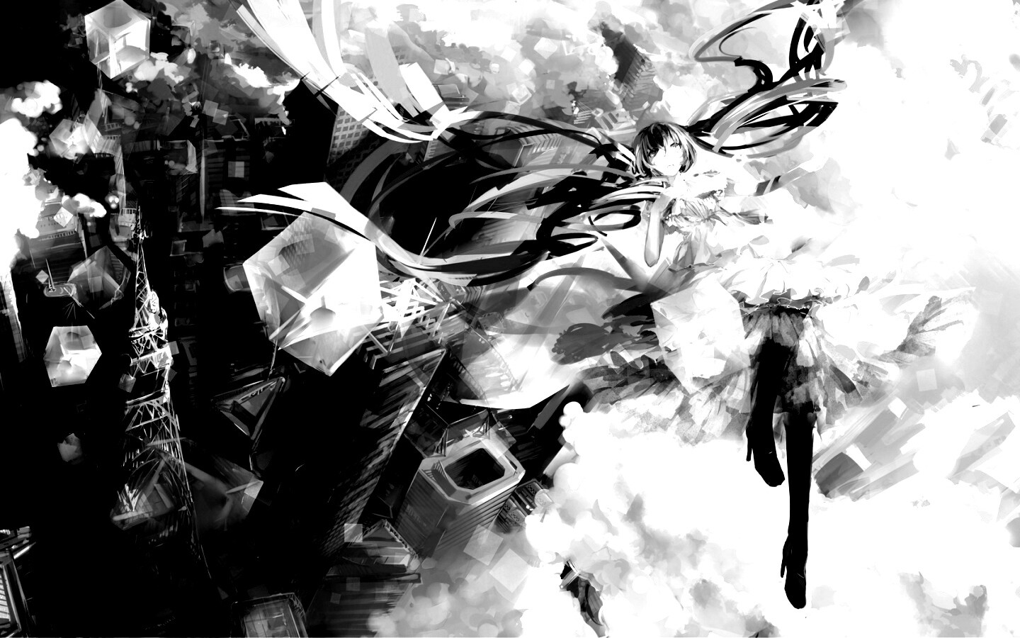 Hatsune Miku в небе обои