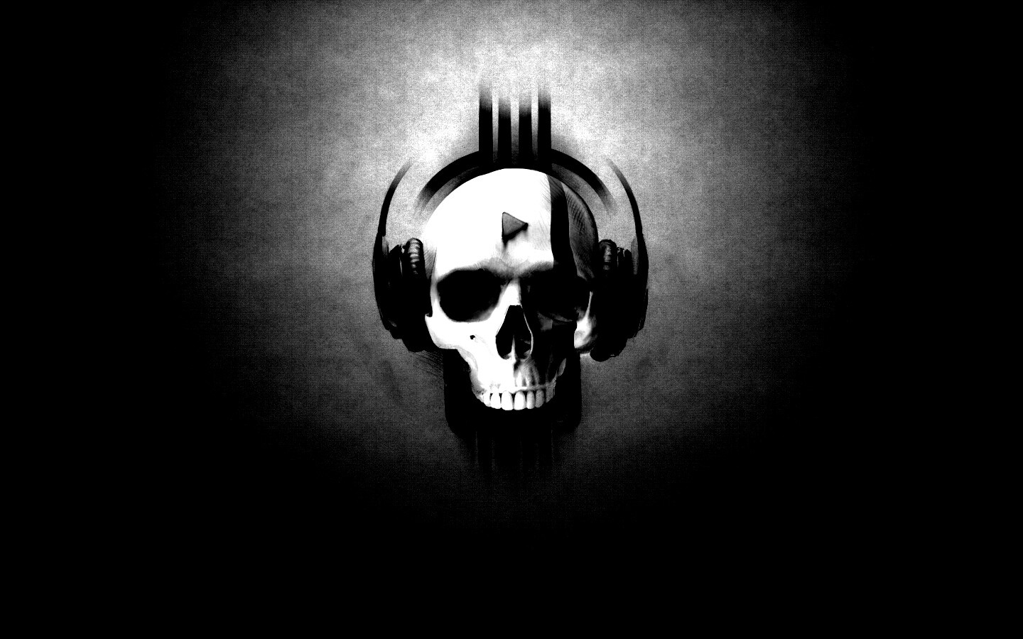 Череп в наушниках обои