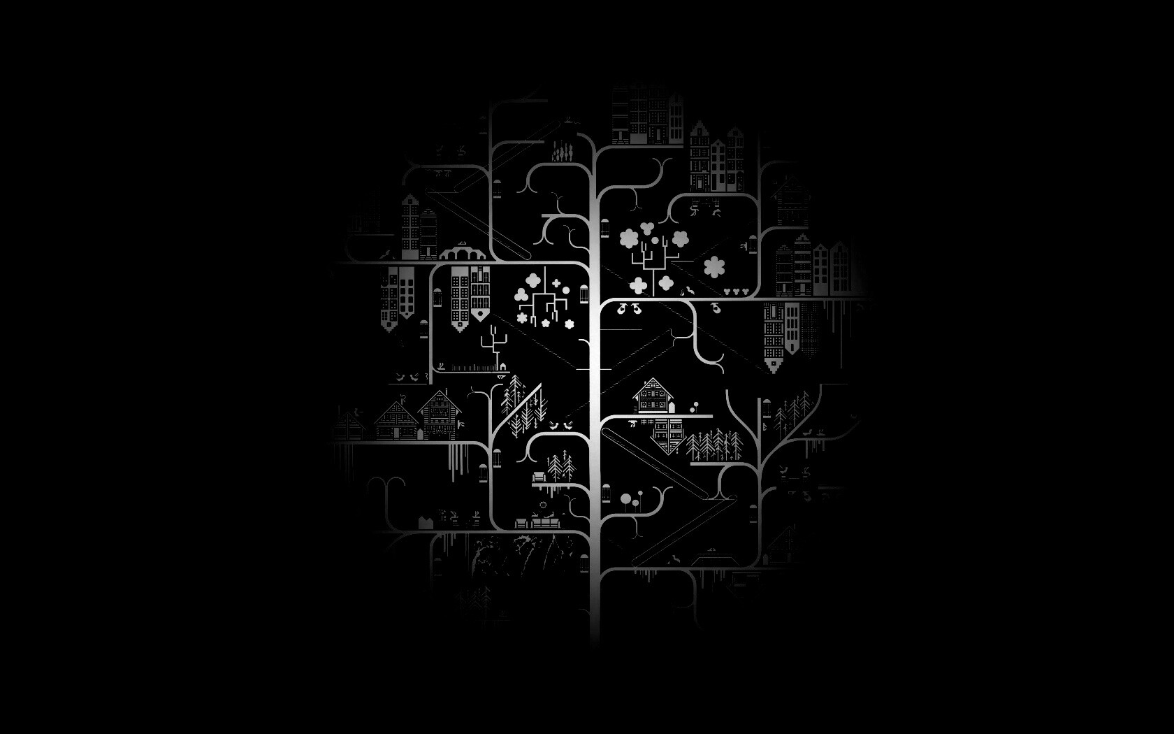 Древовидный город обои