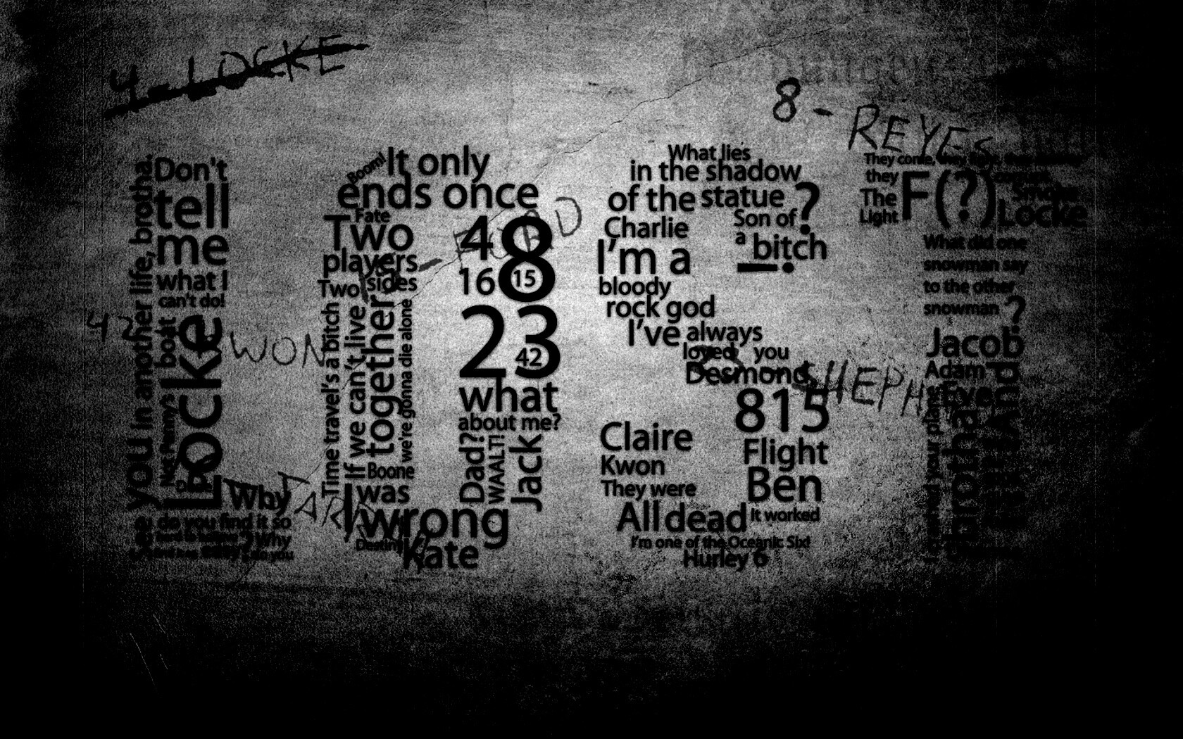 Коллаж LOST из надписей обои