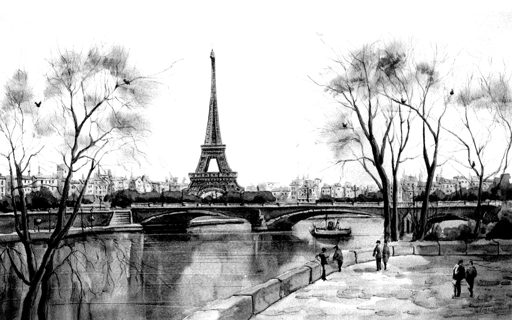 Рисунок Эйфелевой башни обои