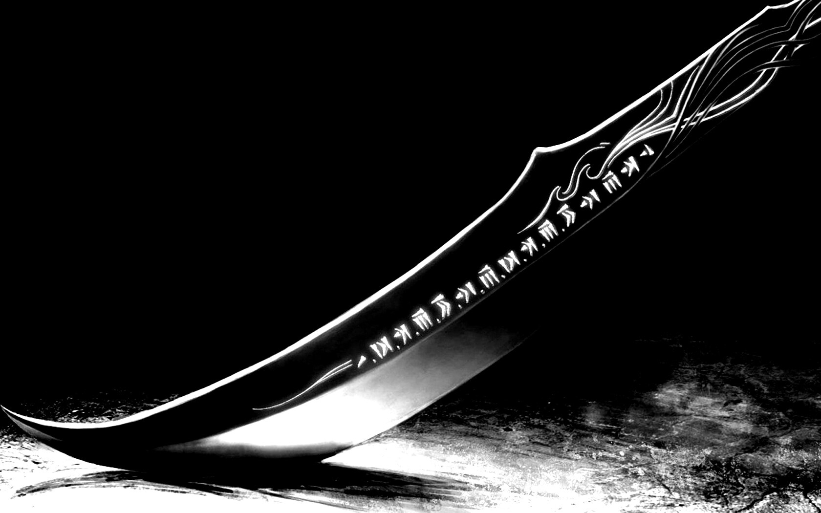 Клинок с магическими рунами обои