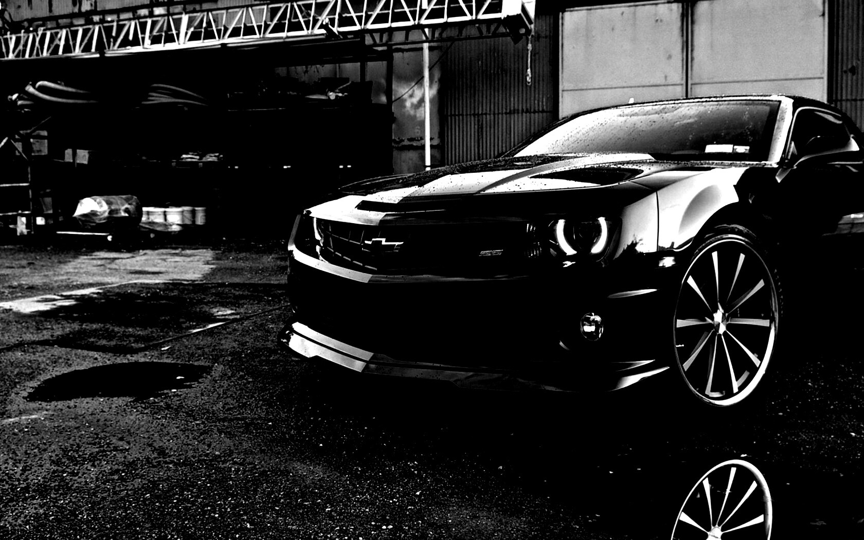 Черный шевроле камаро SS обои