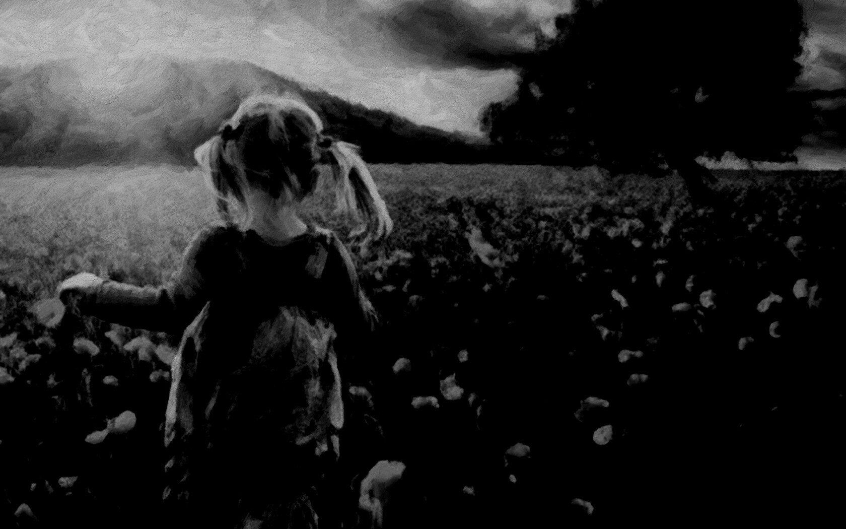 Девочка на маковом поле обои