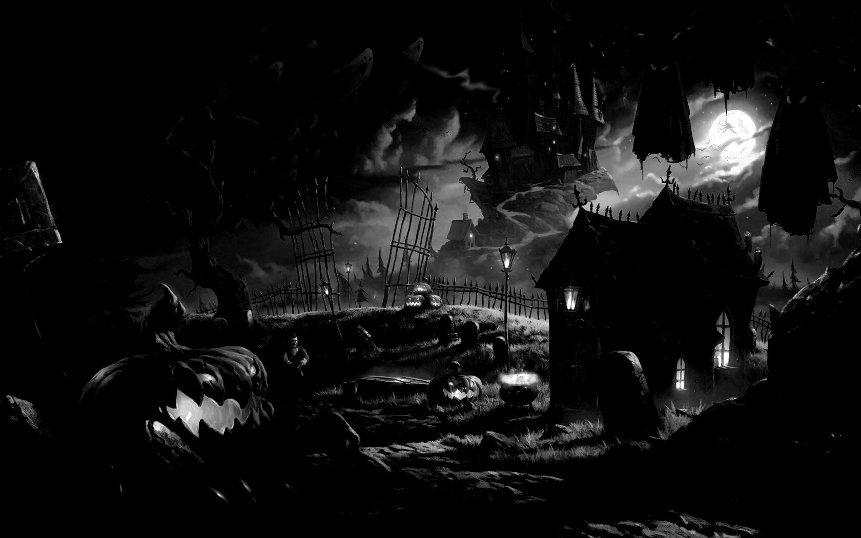 Кладбище на Хэллоувин обои