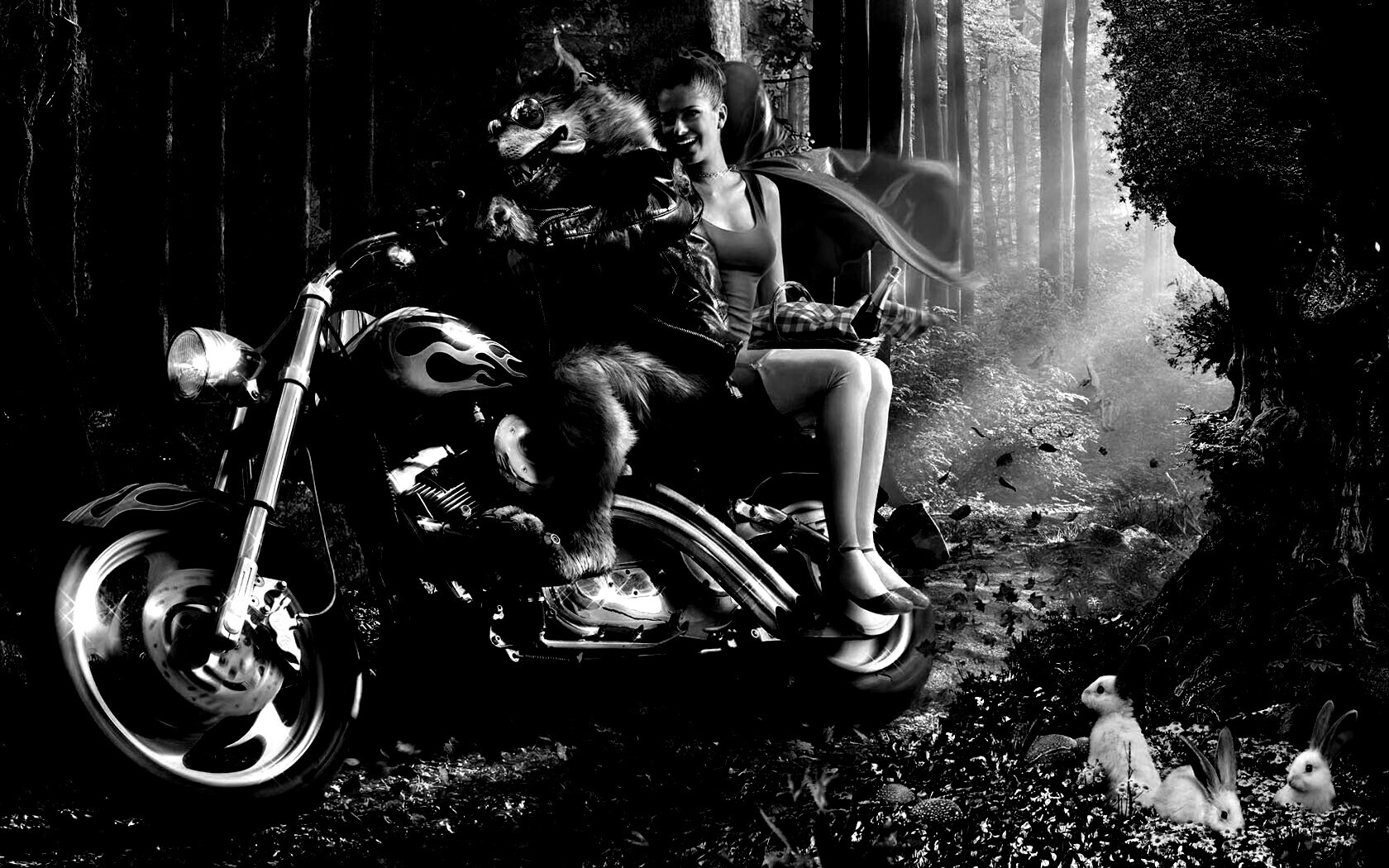 Красная шапочка по новому обои