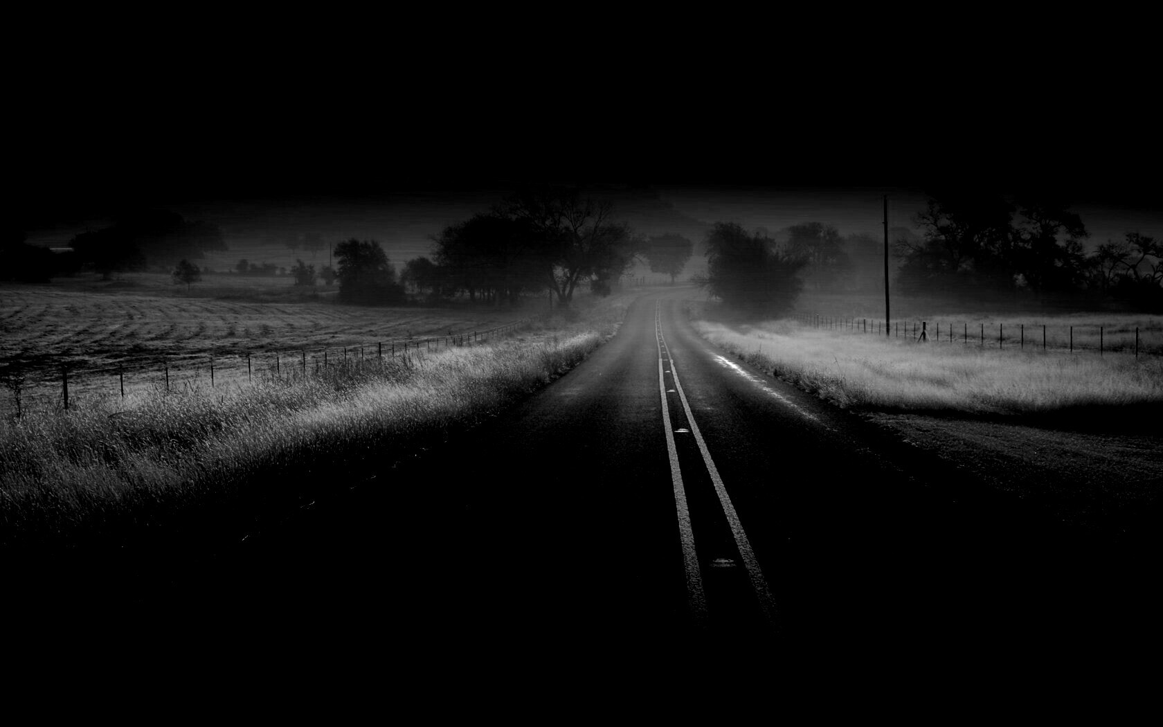 Туманная дорога обои