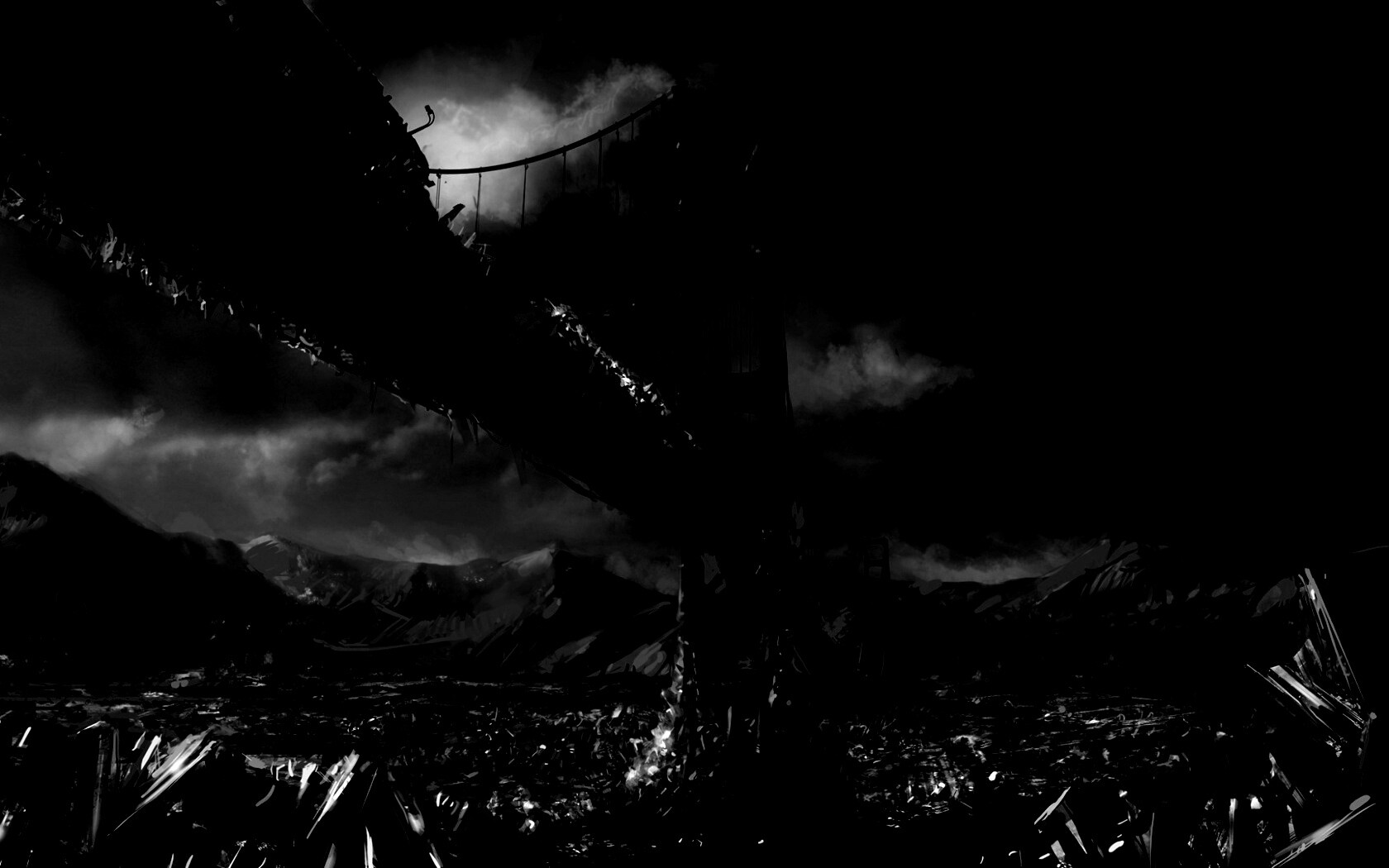 Постапокалиптические Золотые Ворота обои