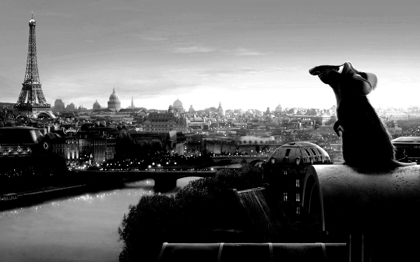 Рататуй на фоне Парижа обои