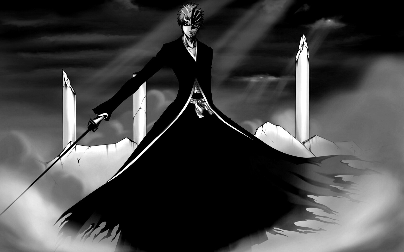 Хичиго в руинах обои